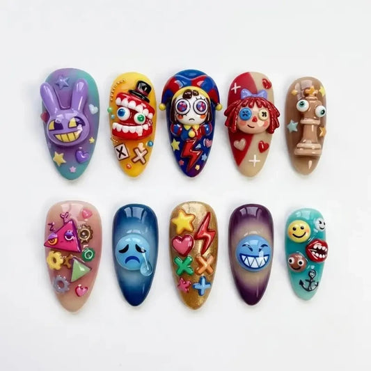 The Amazing Digital Circus TADC Handmade Press On Nails