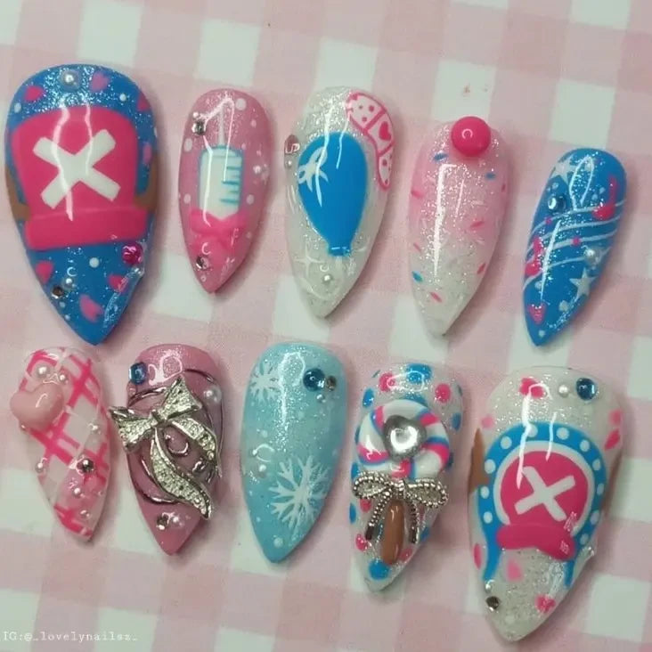 One Piece Anime Tony Tony Chopper Handmade Press On Nails