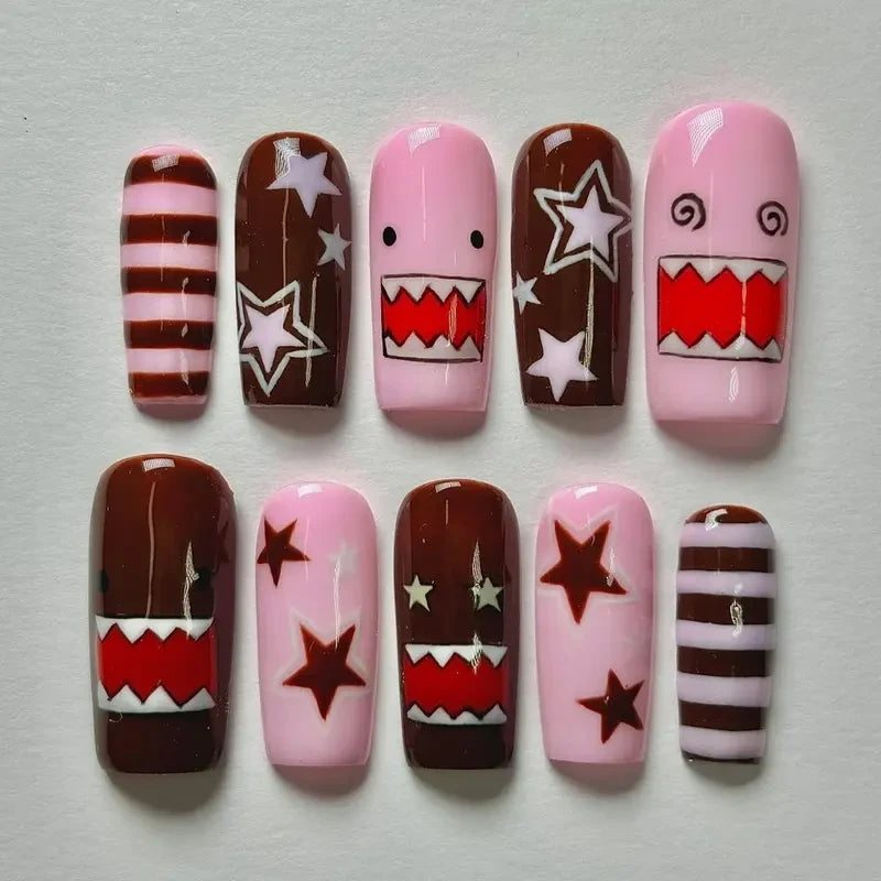 Y2K Punk Domo Handmade Press On Nails