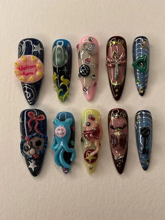 Coraline Movie (Style 2) Handmade Press On Nails