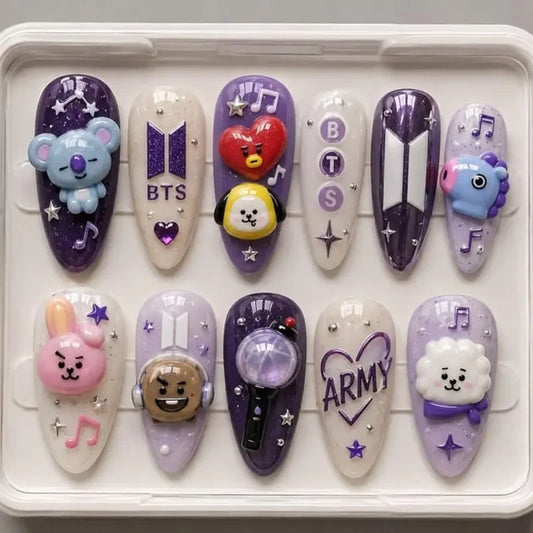 BTS Kpop Music Handmade Press On Nails