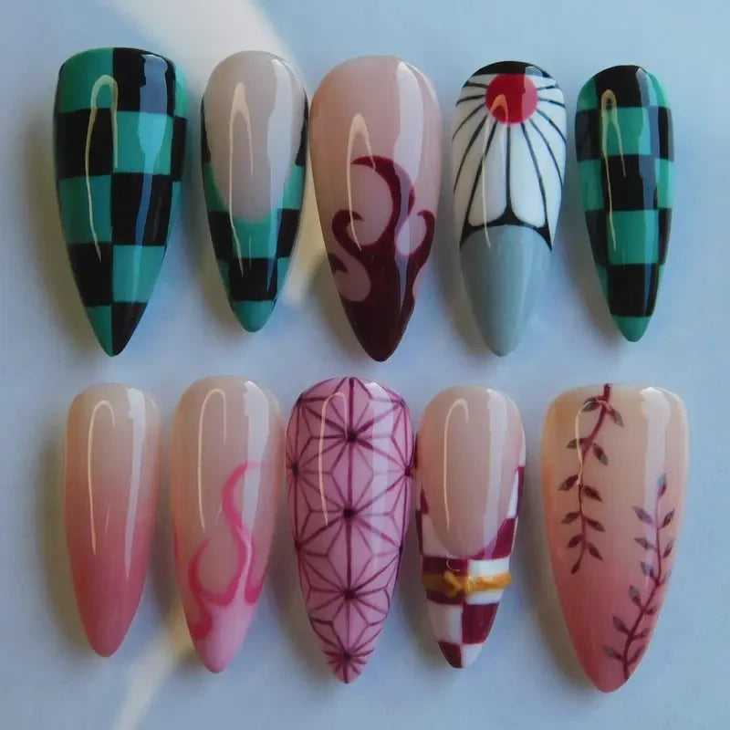 Demon Slayer Anime Handmade Press On Nails