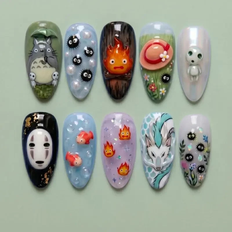Studio Ghibli Movies Handmade Press On Nails