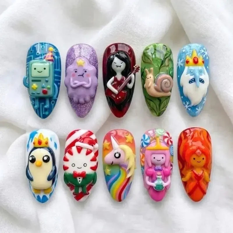 Adventure Time Cartoon (Style 2) Handmade Press On Nails