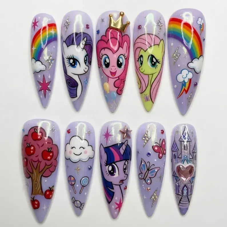 My Little Pony Cartoon Handmade Press On Nails