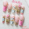 Girly Money Boss Babe Handmade Acrylic Press On Nails