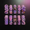 Purple Sea Art Ocean Theme Handmade Press On Nails
