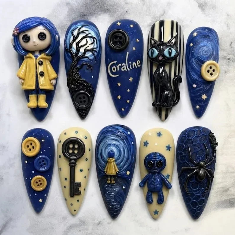 Coraline Movie (Style 6) Handmade Press On Nails