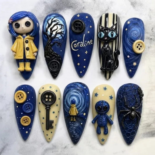 Coraline Movie (Style 6) Handmade Press On Nails