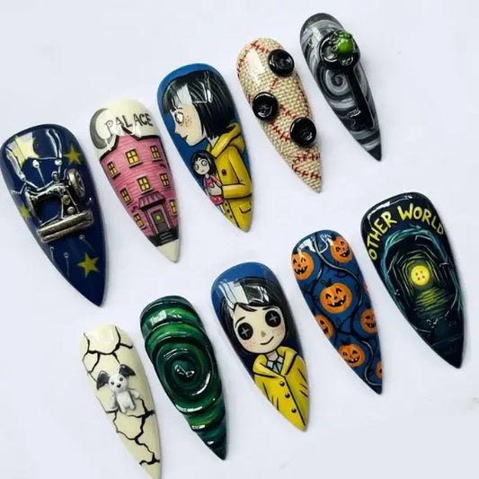 Coraline Movie (Style 7) Handmade Press On Nails