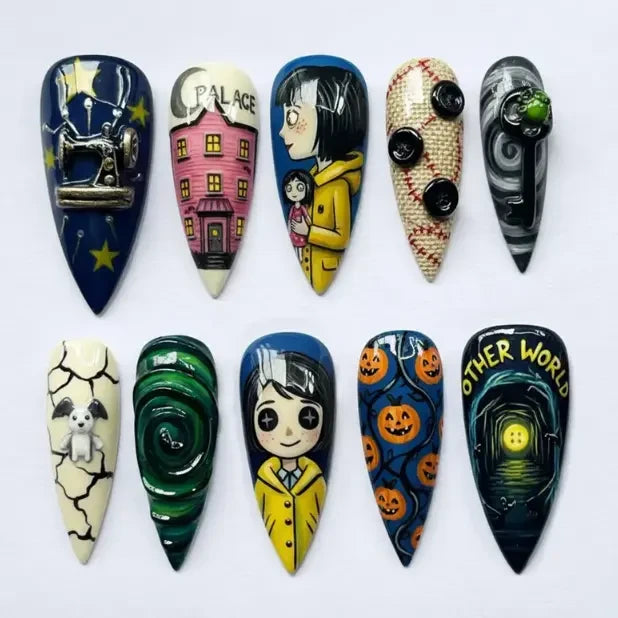 Coraline Movie (Style 7) Handmade Press On Nails