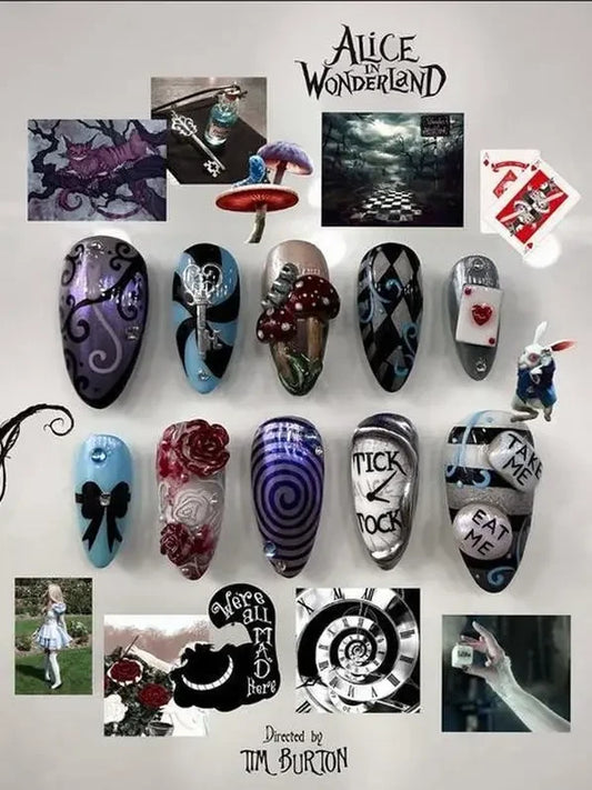 Alice in Wonderland (Style 2) Handmade Press On Nails