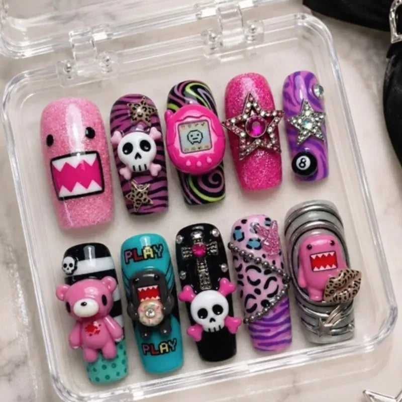 Y2K Alternative Domo Punk Handmade Press On Nails