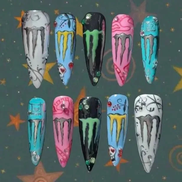 Monster Energy Drink (Style 2) Handmade Press On Nails