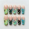 Y2K Floral Handmade French Tip Press On Nails