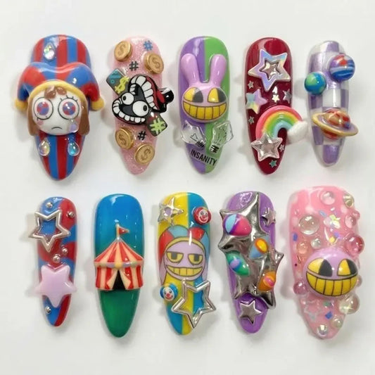 The Amazing Digital Circus TADC (Style 3) Handmade Press On Nails