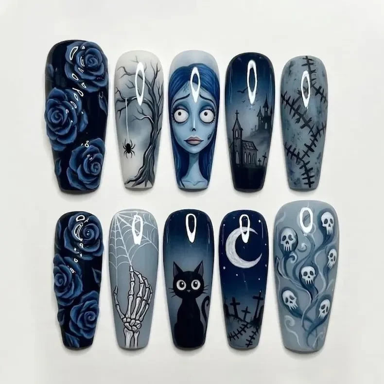 Corpse Bride Handmade Press On Nails