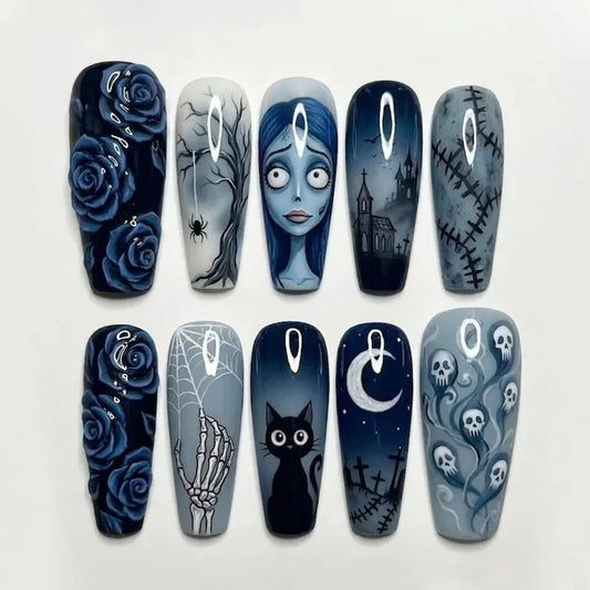 Corpse Bride Handmade Press On Nails