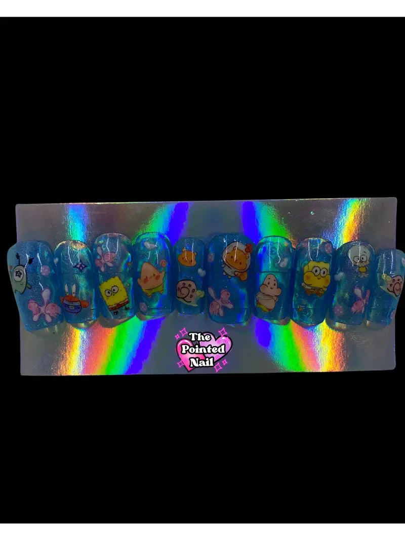 Spongebob SquarePants Medium (Style 2) Handmade Press On Nails