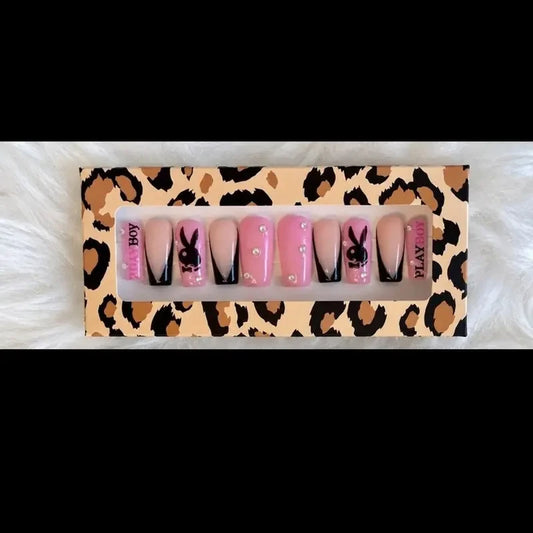 Blush Pink Playboy Handmade Press-On Nail Set