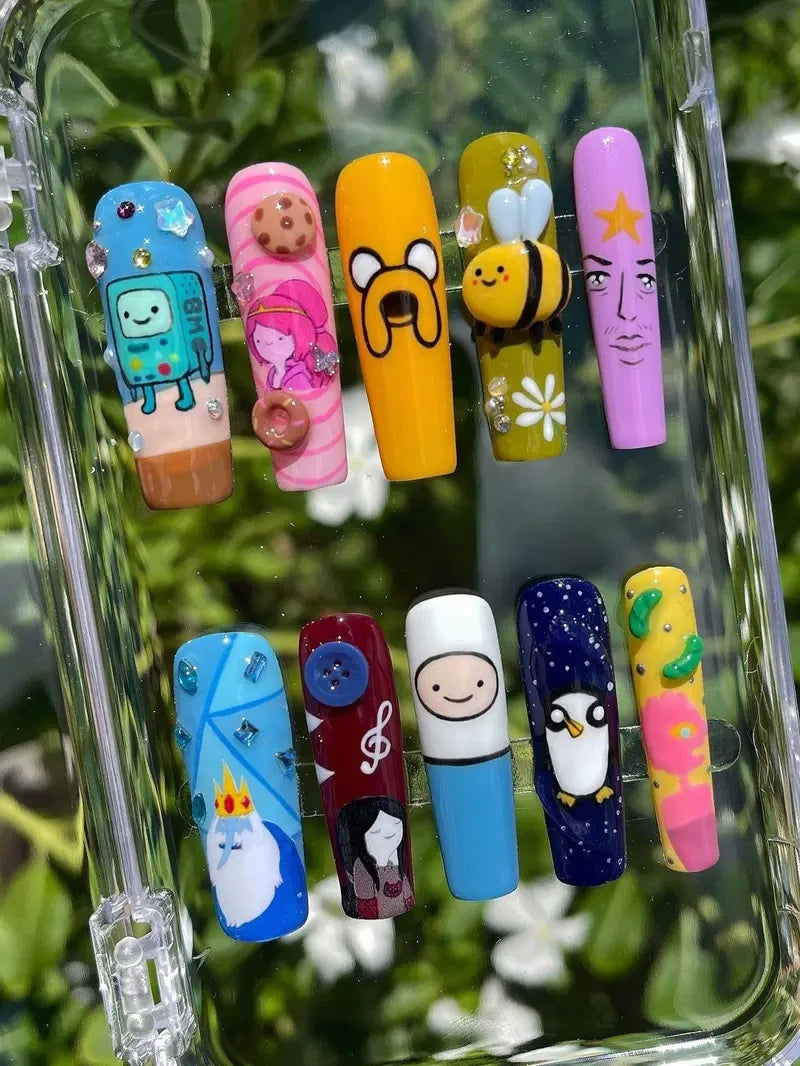 Adventure Time Cartoon (Style 4) Handmade Press-On Nail Set