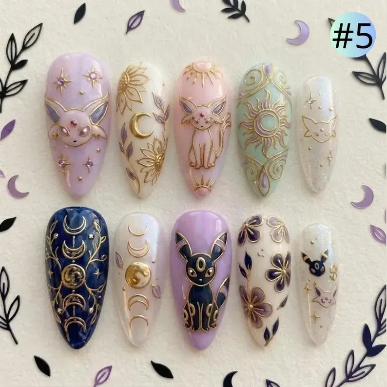 Eevee Evolution Handmade Press On Nails