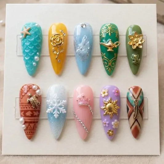 Disney Princesses (Style 2) Handmade Press On Nails