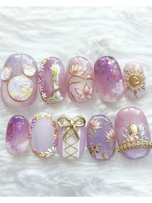 Rapunzel Tangled Disney Princess (Style 3) Handmade Press On Nails