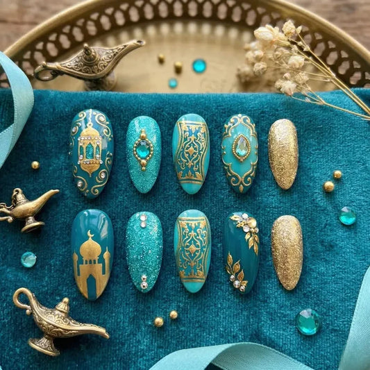 Aladdin Jasmine Disney Princess Handmade Press On Nails