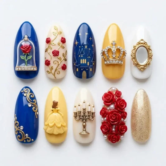 Beauty and the Beast Belle Disney Princess (Style 2) Handmade Press On Nails