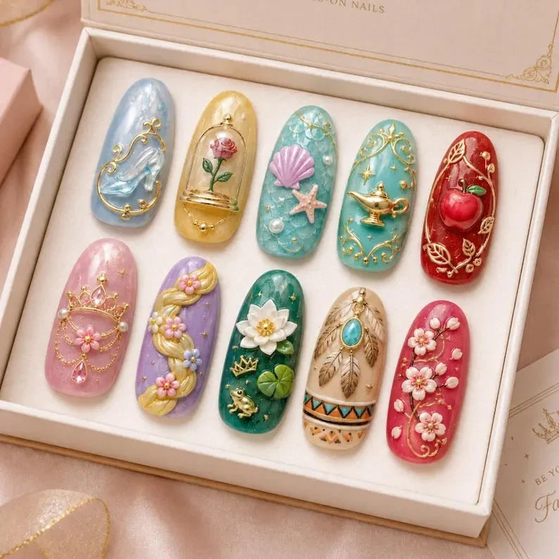 Disney Princesses (Style 3) Handmade Press On Nail Set