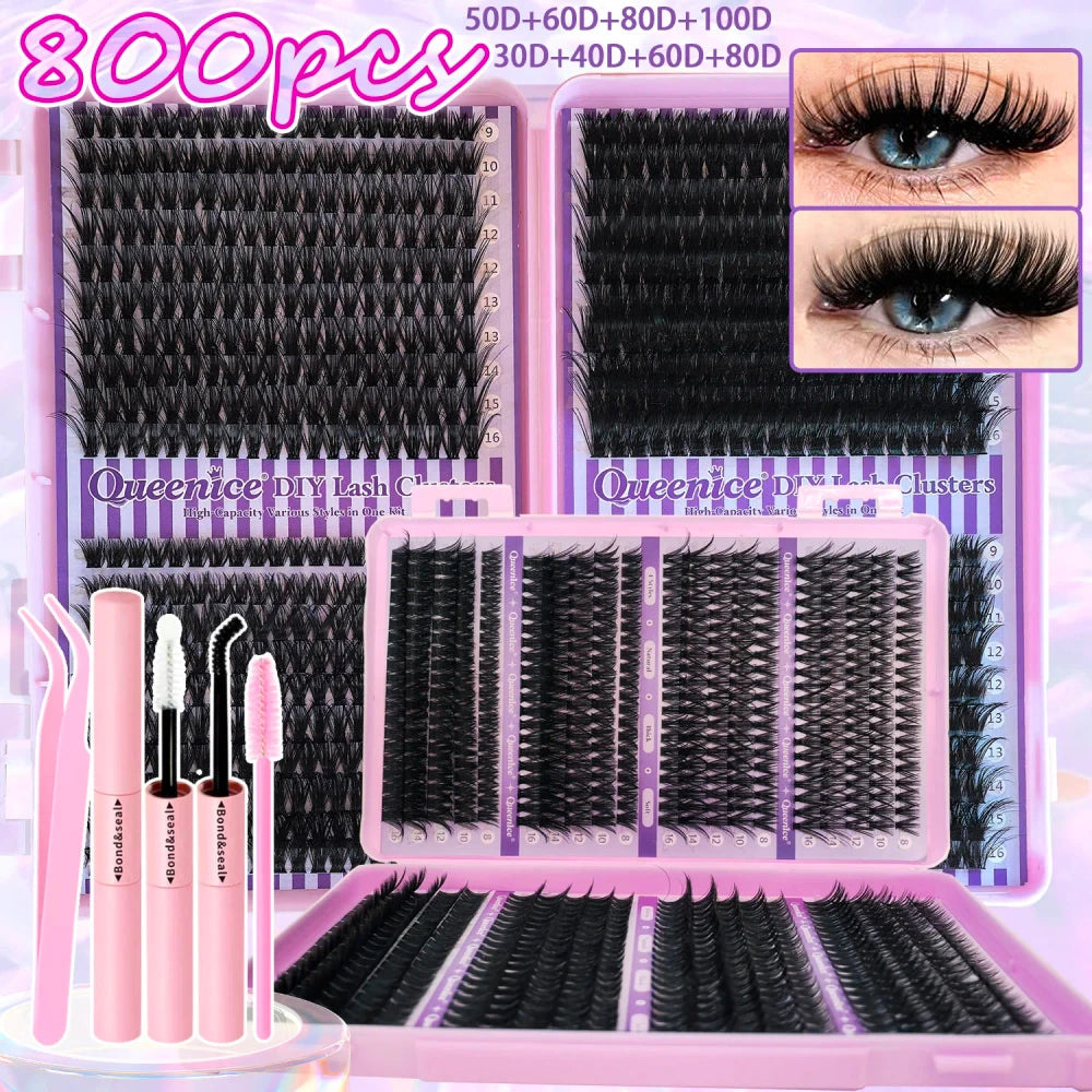 Lash Extension Kit 800 Pieces - 50D-100D, 30D-80D, 60D-150D