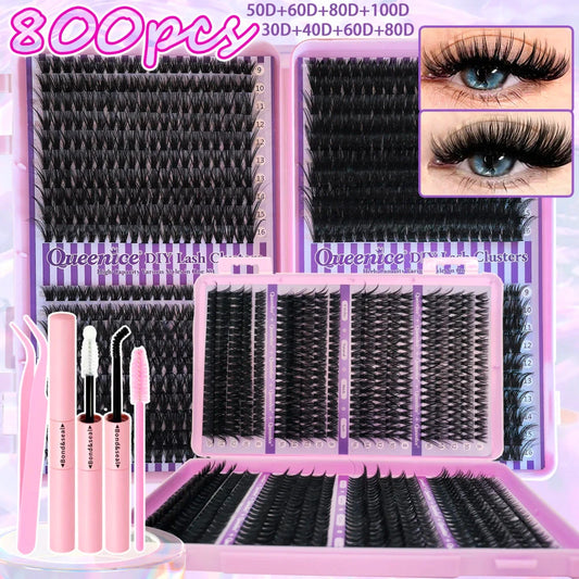 Lash Extension Kit 800 Pieces - 50D-100D, 30D-80D, 60D-150D