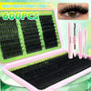 600 Piece Eyelash Clusters Kit - 60D-150D, 10-18mm Length