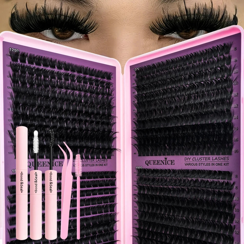 600 Piece Eyelash Clusters Kit - 60D-150D, 10-18mm Length