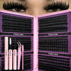 600 Piece Eyelash Clusters Kit - 60D-150D, 10-18mm Length