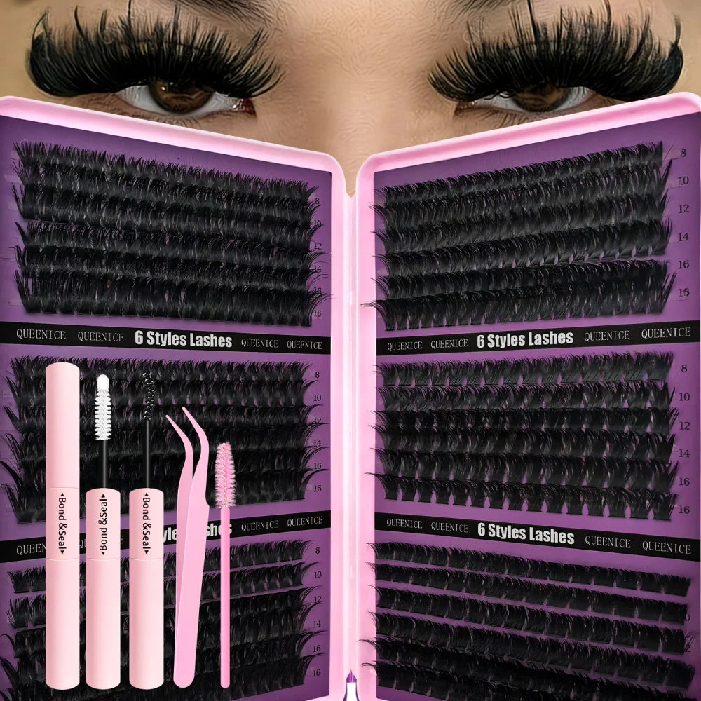 600 Piece Eyelash Clusters Kit - 60D-150D, 10-18mm Length