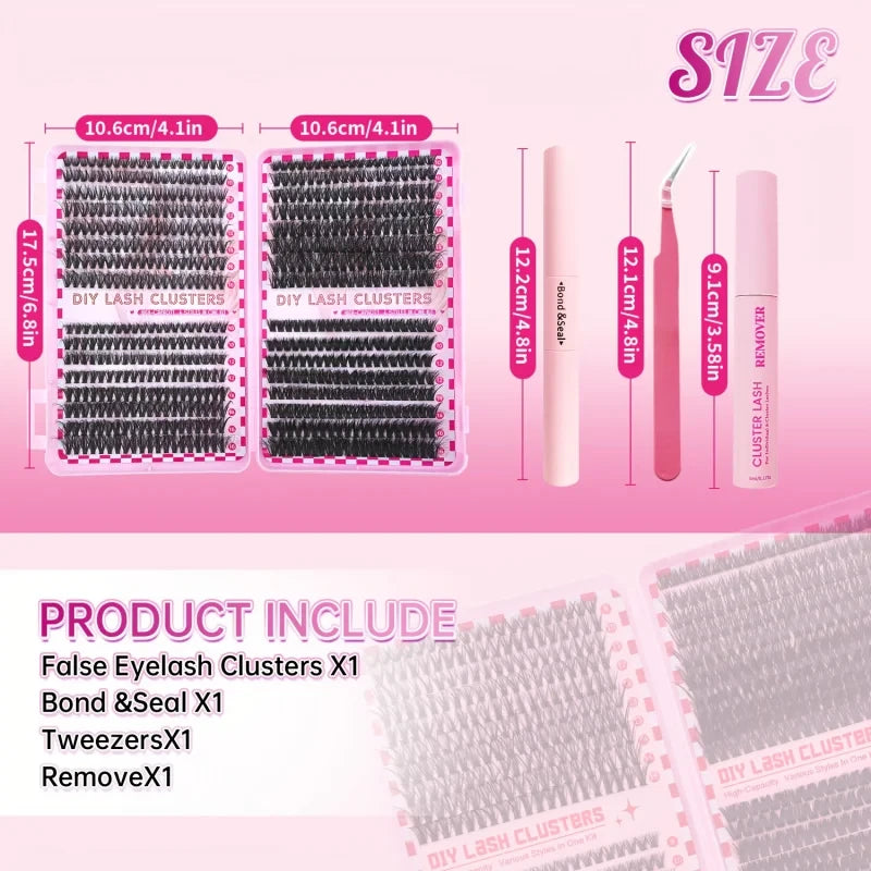 800/640/200 Piece Fluffy Eyelash Cluster Book
