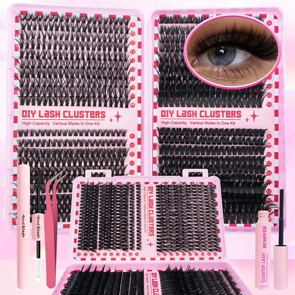 800/640/200 Piece Fluffy Eyelash Cluster Book
