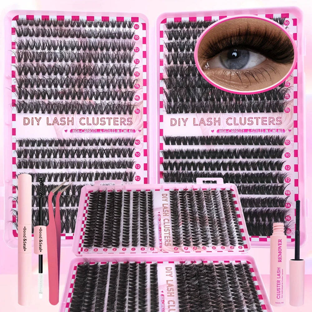 800/640/200 Piece Fluffy Eyelash Cluster Book