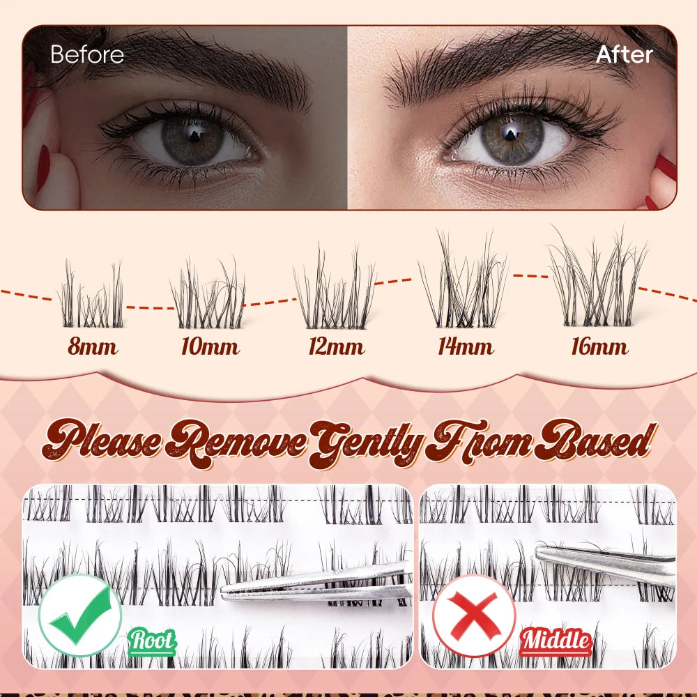 DIY Lash Cluster Extension Kit - D Curl, 8-16mm