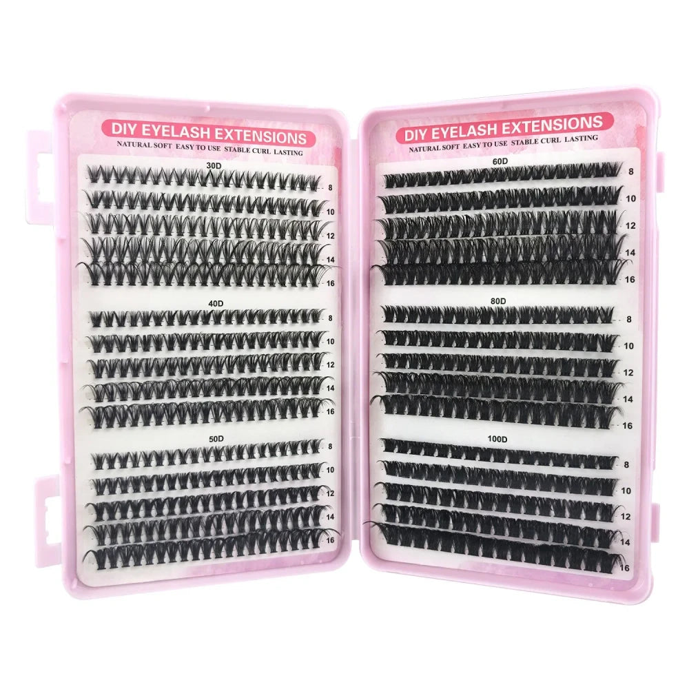 Natural Cluster Lash Extensions, 30D-100D, 30PRO-100PRO
