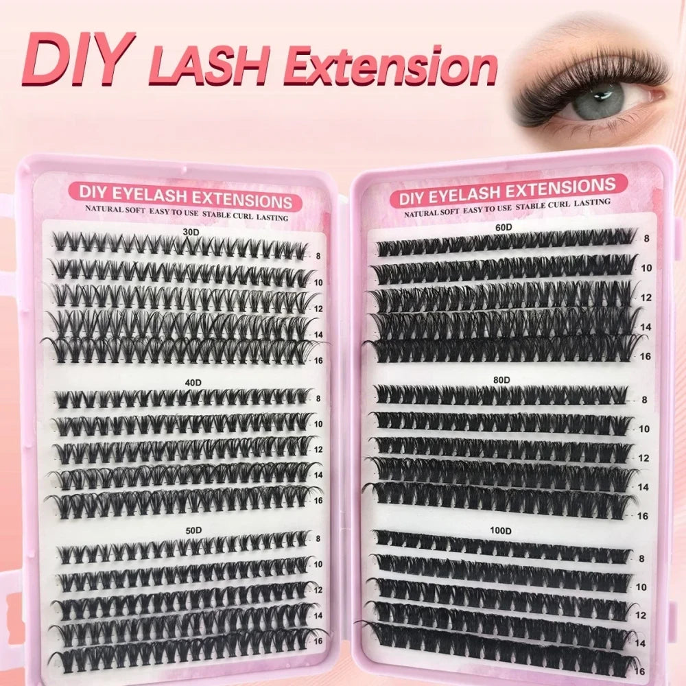 Natural Cluster Lash Extensions, 30D-100D, 30PRO-100PRO