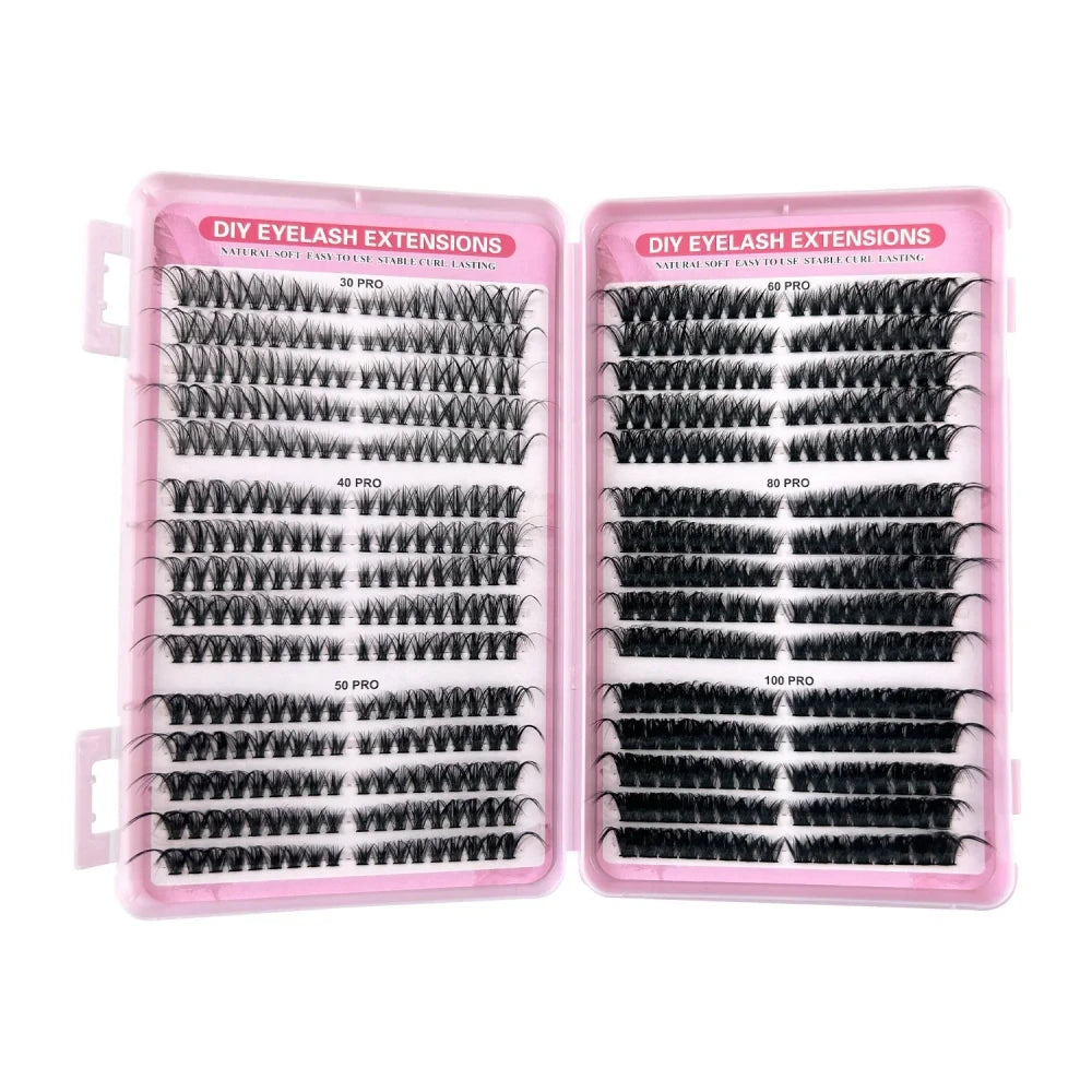 Natural Cluster Lash Extensions, 30D-100D, 30PRO-100PRO