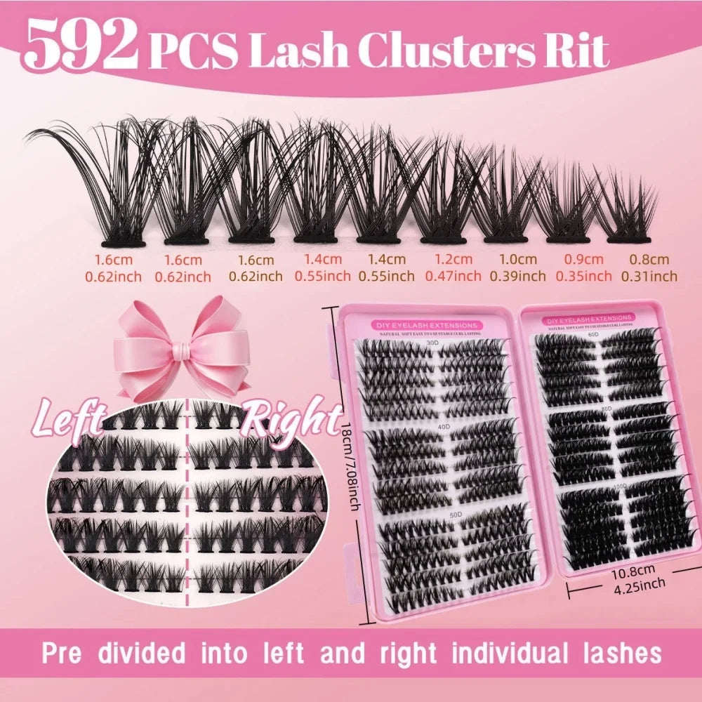 1 Box 16mm False Lash Extensions, 30D-100D