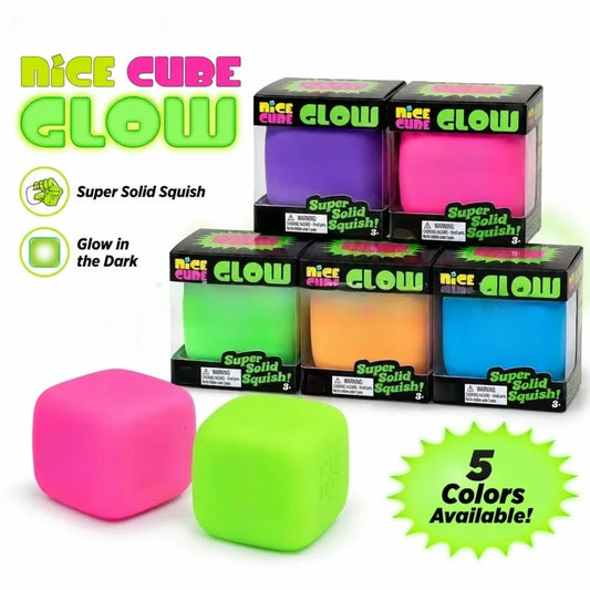 NeeDoh Glow Cube Squishy Stress Relief Toy