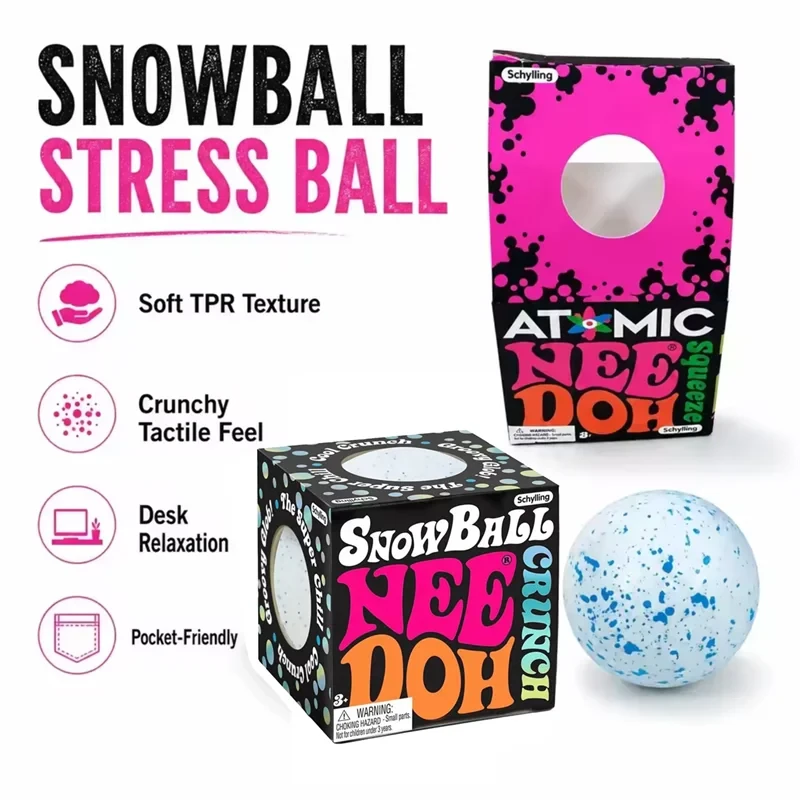 NeeDoh Snow Ball Crunch Squishy Fidget Toy