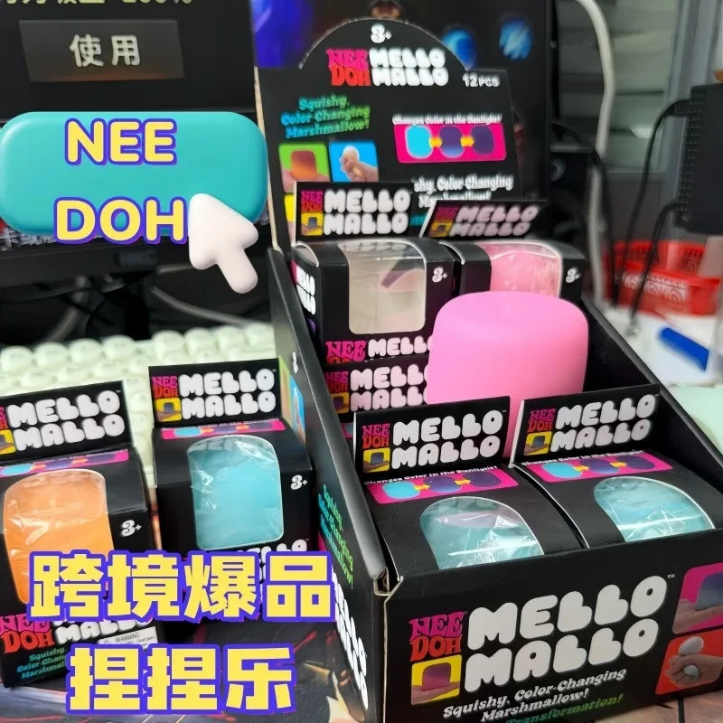 NeeDoh Mello Mallo Color Changing Slow Rising Marshmallow Squishy Fidget Toy