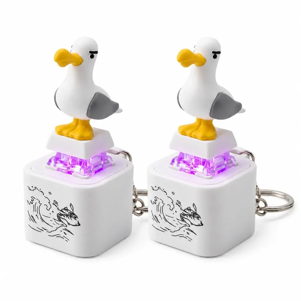 Clicky Keyboard Fidget Keychain - Lizard & Seagull
