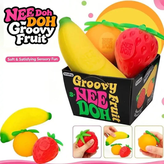NeeDoh Groovy Fruit Squishy Sensory Stress Relief Toy
